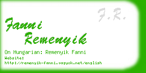 fanni remenyik business card